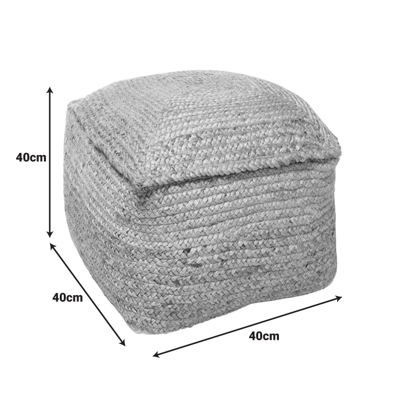 Σκαμπό-πουφ Iorda Inart γιούτα σε φυσική απόχρωση 40x40x40εκ