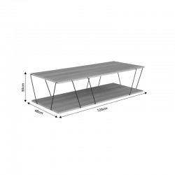 Tραπέζι σαλονιού Tars pakoworld οακ-μαύρο 120x48x30εκ