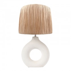 Table lamp Holi Inart E27 white-natural ceramic-metal D28x47cm Table lamp Holi Inart E27 white-natural ceramic-metal D28x47cm