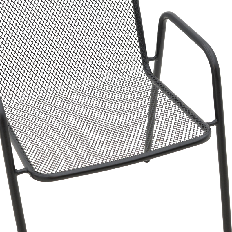 Armchair Pomedon pakoworld stackable black metal 56x64x87cm Armchair Pomedon pakoworld stackable black metal 56x64x87cm