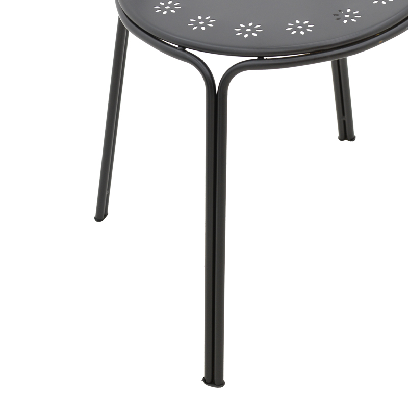 Chari pakoworld stackable black metal chair 49x55x90cm Chari pakoworld stackable black metal chair 49x55x90cm