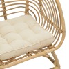 Diane Inart armchair natural wood with cushion 71x46x80cm