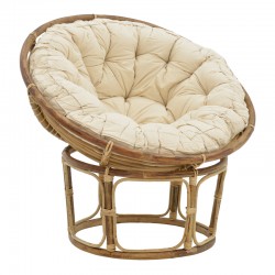 Armchair Baya Inart natural cane with cushion 91x65x81cm Armchair Baya Inart natural cane with cushion 91x65x81cm