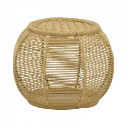 Stool-pouff Wanar Inart natural rope-iron D44x32cm Stool-pouff Wanar Inart natural rope-iron D44x32cm