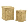 Laundry basket Dremia Inart 2 pieces set natural bamboo