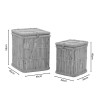 Laundry basket Dremia Inart 2 pieces set natural bamboo