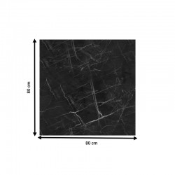Επιφάνεια τραπεζιού Saran pakoworld μαύρο μαρμάρου 80x80εκ
