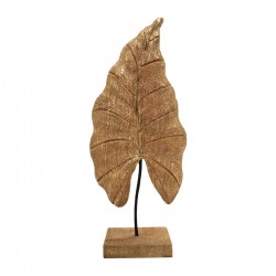 Table decoration leaf Thelx Inart gold mango wood-iron 24.5x8.5x57.5cm Table decoration leaf Thelx Inart gold mango wood-iron 24.5x8.5x57.5cm