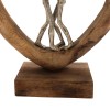 Table decoration heart Vrame Inart natural mango wood-aluminum 32x9x35cm