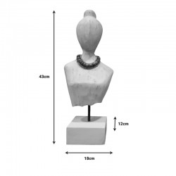Bust Kasma II Inart white mango wood-metal 18x12x43cm Bust Kasma II Inart white mango wood-metal 18x12x43cm