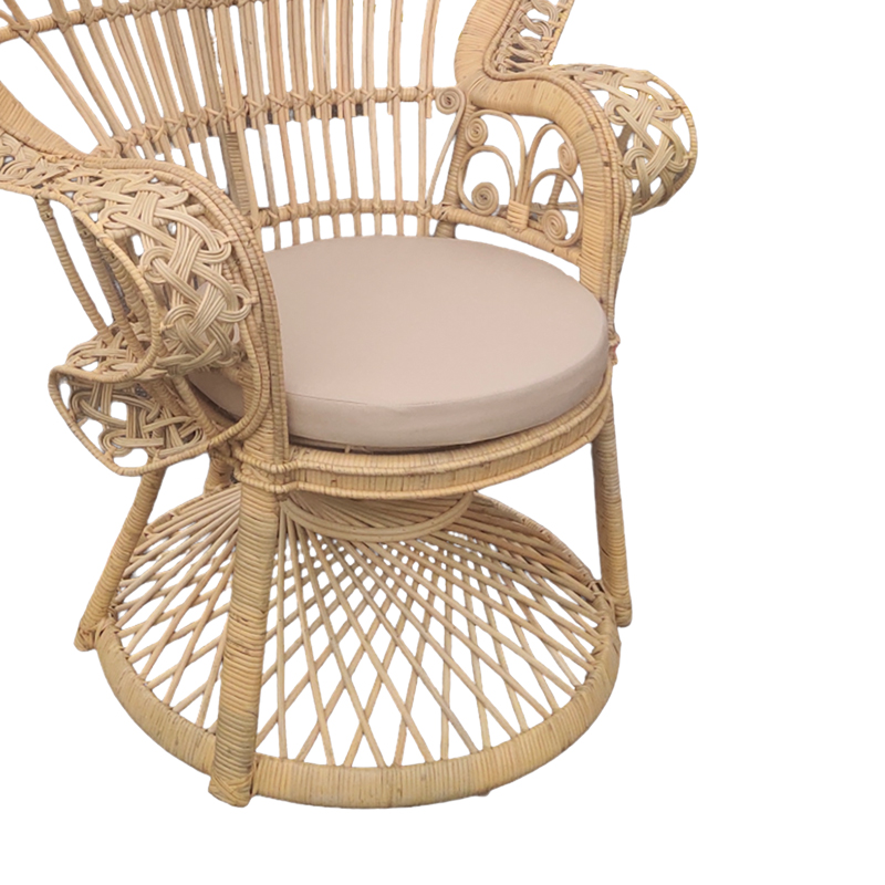 Armchair Dorothy Inart with beige cushion-natural rattan 115x53x147cm