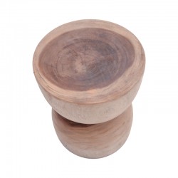 Klero Inart natural solid suar wood stool D30x45cm Klero Inart natural solid suar wood stool D30x45cm