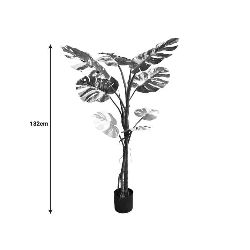 Decorative potted plant Monstera II Inart green pp H132cm Decorative potted plant Monstera II Inart green pp H132cm