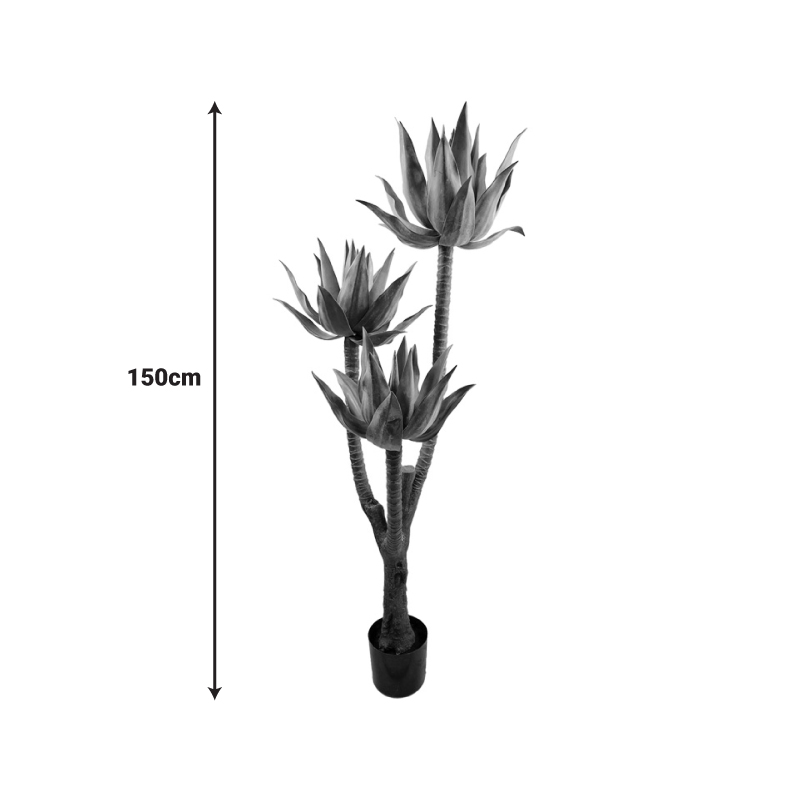 Decorative plant Lotus in a pot Inart green pp H150cm
