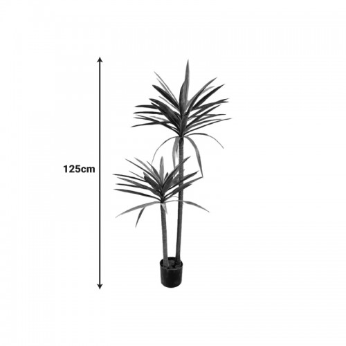 Διακοσμητικό φυτό Dracaena palm σε γλάστρα Inart πράσινο pp Υ125εκ
