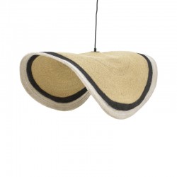 Ceiling light Hatchie Inart natural-black-white seagrass-iron D100x133cm Ceiling light Hatchie Inart natural-black-white seagrass-iron D100x133cm