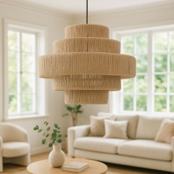 Ceiling light Spelo Inart brown press papier-iron D51x148cm Ceiling light Spelo Inart brown press papier-iron D51x148cm