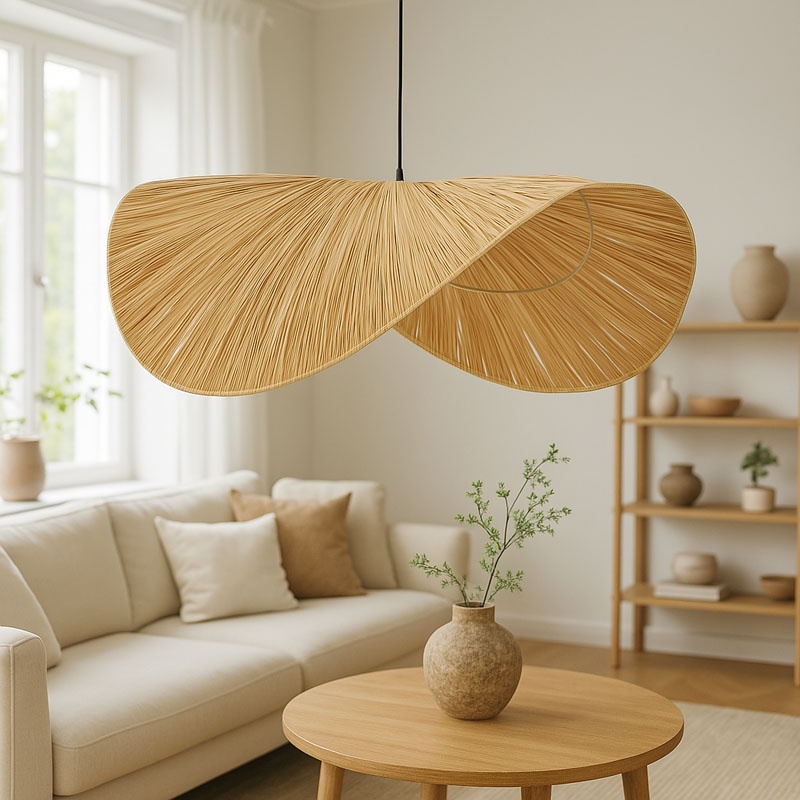 Ceiling light Agli Inart brown press papier-iron 70x48x127cm Ceiling light Agli Inart brown press papier-iron 70x48x127cm