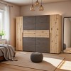4-door wardrobe Verzo pakoworld oak-anthracite melamine 270.5x61.5x210.5cm