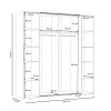 Ντουλάπα ρούχων Lamore pakoworld τετράφυλλη λευκό μελαμίνης 200x61.5x210.5εκ