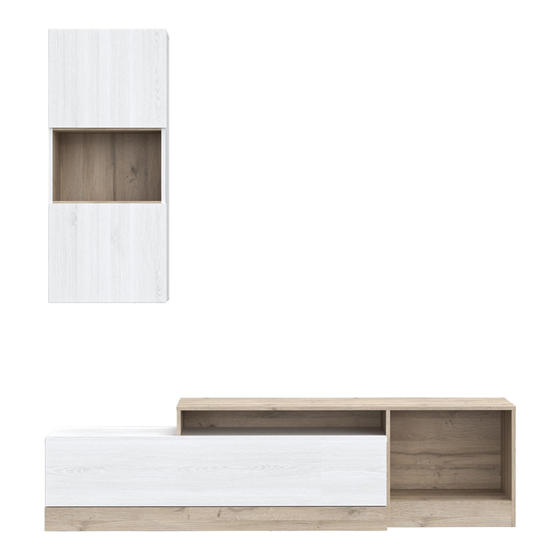 Living room complex Halmi pakoworld white-oak μελαμίνης 180x39x190cm Living room complex Halmi pakoworld white-oak μελαμίνης 180x39x190cm