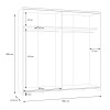 Wardrobe Jolite pakoworld 2 doors with shelves white-oak melamine 190x61x190.5cm