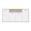 Drepen pakoworld melamine buffet in white and sonoma color 162.3x34.2x81.7cm