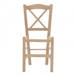 Coffee shop chair Crossed pakoworld unpainted wood 42x40x89cm Coffee shop chair Crossed pakoworld unpainted wood 42x40x89cm