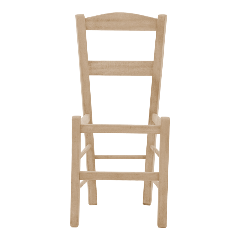 Καρέκλα καφενείου επιλοχία Syros pakoworld άβαφο ξύλο 42x40x89εκ