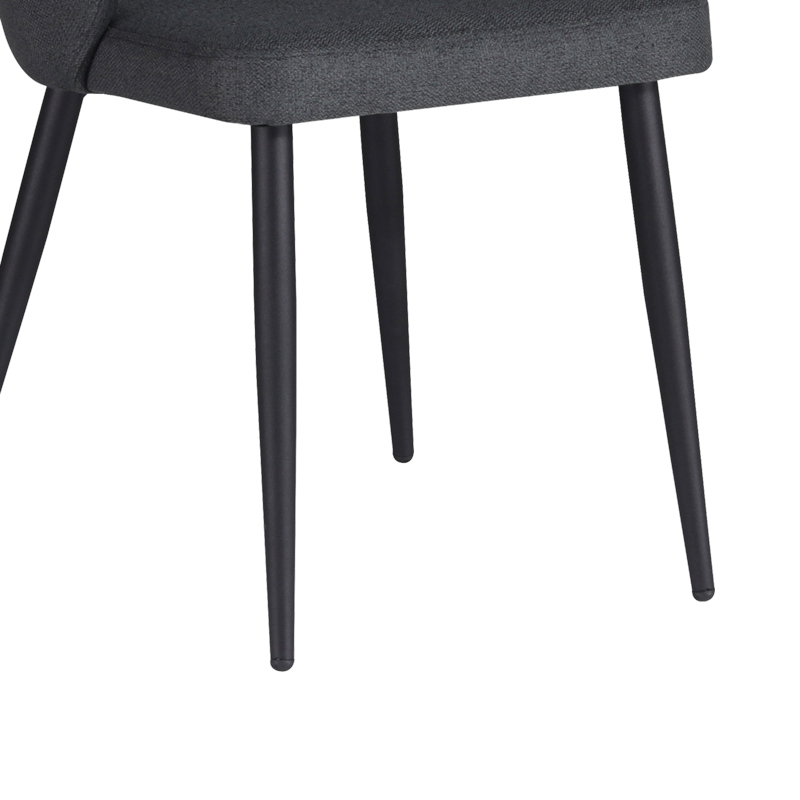 Armchair Patya pakoworld dark grey fabric- black metal leg 56x61x82cm Armchair Patya pakoworld dark grey fabric- black metal leg 56x61x82cm