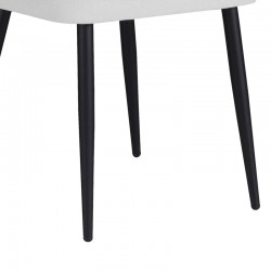 Καρέκλα Piyan pakoworld εκρού ύφασμα- πόδι μαύρο μέταλλο 55x58.5x80εκ