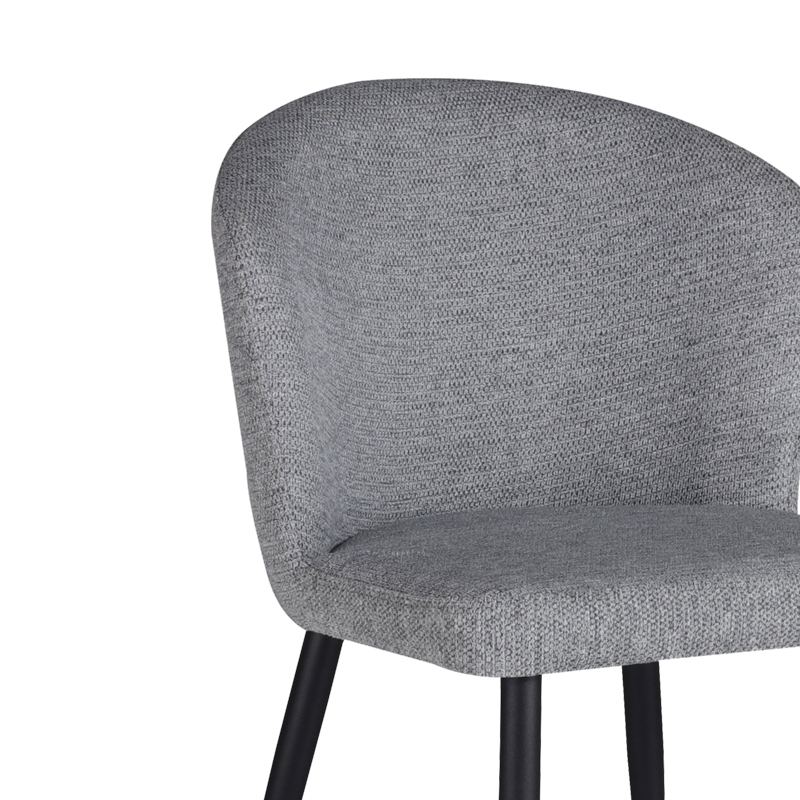 Chair Piyan pakoworld light grey fabric- black metal leg 55x58.5x80cm Chair Piyan pakoworld light grey fabric- black metal leg 55x58.5x80cm