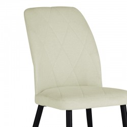 Chair Vika pakoworld ecru fabric-black metal leg 48x58x90cm Chair Vika pakoworld ecru fabric-black metal leg 48x58x90cm