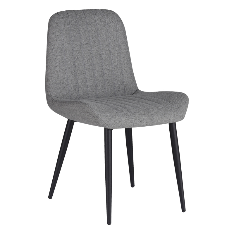 Chair Versa pakoworld grey-blue fabric-black metal leg 54x63.5x84cm Chair Versa pakoworld grey-blue fabric-black metal leg 54x63.5x84cm