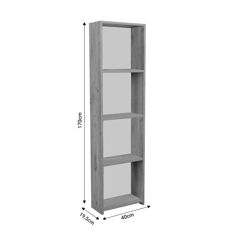 Βιβλιοθήκη Courtnai pakoworld oak μελαμίνης 40x19.5x170εκ