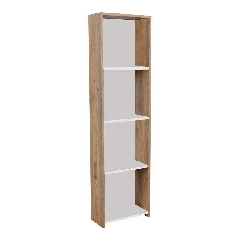 Bookcase Courtnai pakoworld oak-white melamine 40x19.5x170cm Bookcase Courtnai pakoworld oak-white melamine 40x19.5x170cm