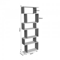 Βιβλιοθήκη Iolmi pakoworld oak-λευκό μελαμίνης 60x19.5x160εκ