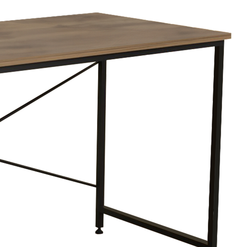 Office desk Karvem pakoworld oak melamine-black metal 120x60x73cm