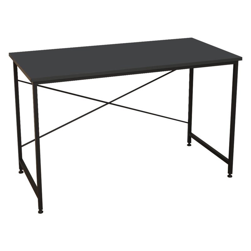 Office desk Karvem pakoworld anthracite melamine-black metal 120x60x73cm