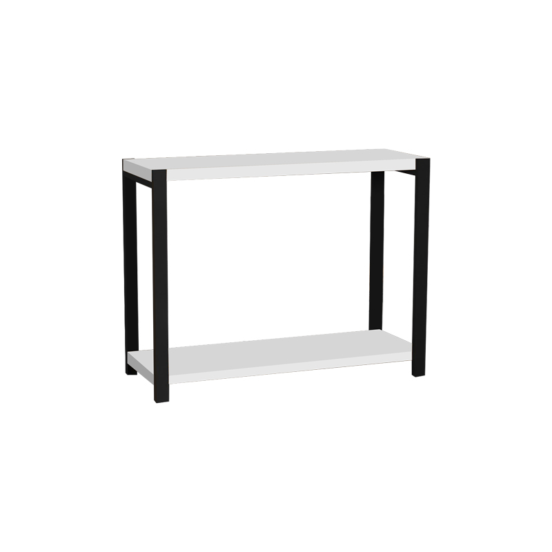 Table shelf Lerf pakoworld white melamine-black metal 45x17x35cm Table shelf Lerf pakoworld white melamine-black metal 45x17x35cm