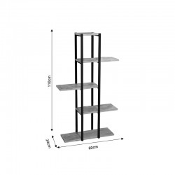 Floor shelf Ploko pakoworld oak melamine-black metal 60x24x110cm