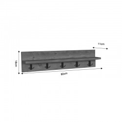 Κρεμάστρα τοίχου Esform pakoworld oak μελαμίνης 80x11x18εκ