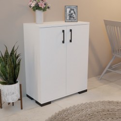 Cabinet Yven pakoworld white melamine 65x32x83cm Cabinet Yven pakoworld white melamine 65x32x83cm