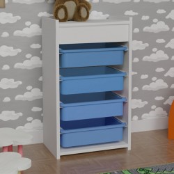 Cabinet with baskets Toily pakoworld white-blue melamine 45x30x75cm Cabinet with baskets Toily pakoworld white-blue melamine 45x30x75cm