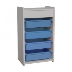 Cabinet with baskets Toily pakoworld white-blue melamine 45x30x75cm Cabinet with baskets Toily pakoworld white-blue melamine 45x30x75cm
