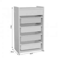 Cabinet with baskets Toily pakoworld white-blue melamine 45x30x75cm Cabinet with baskets Toily pakoworld white-blue melamine 45x30x75cm