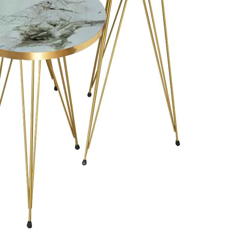 Side tables Wakmi pakoworld 3 pieces set white beige marble melamine-gold metal