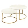 Τραπέζια σαλονιού Solme pakoworld σετ 2τεμ κρεμ μελαμίνης-χρυσό μέταλλο