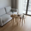 Side tables Perjene pakoworld set of 3 melamine and wood in a natural shade