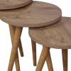 Side tables Perjene pakoworld set of 3 melamine and wood in a natural shade